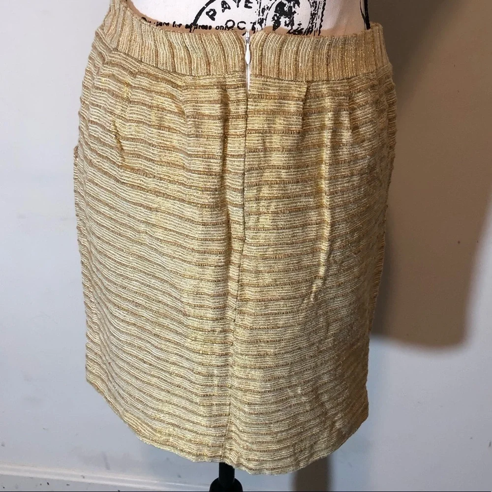Leona by Lauren Leonarda skirt color gold.